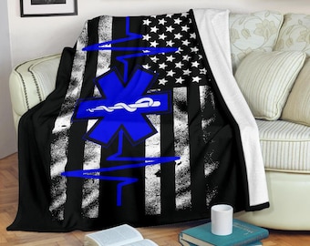 EMT Blanket / EMT Throw Blanket / EMS Fleece Blanket / Emt Kids Blanket / Paramedic Blanket / Adult Blanket / Emt Gifts