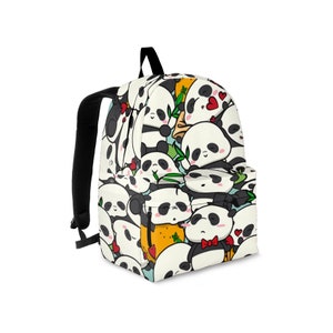 Panda Bears Backpack For Kids and Adults / Laptop Backpack / Travel Backpack / Pandas Rucksack / Best Custom Printed Backpack / Perfect Gift