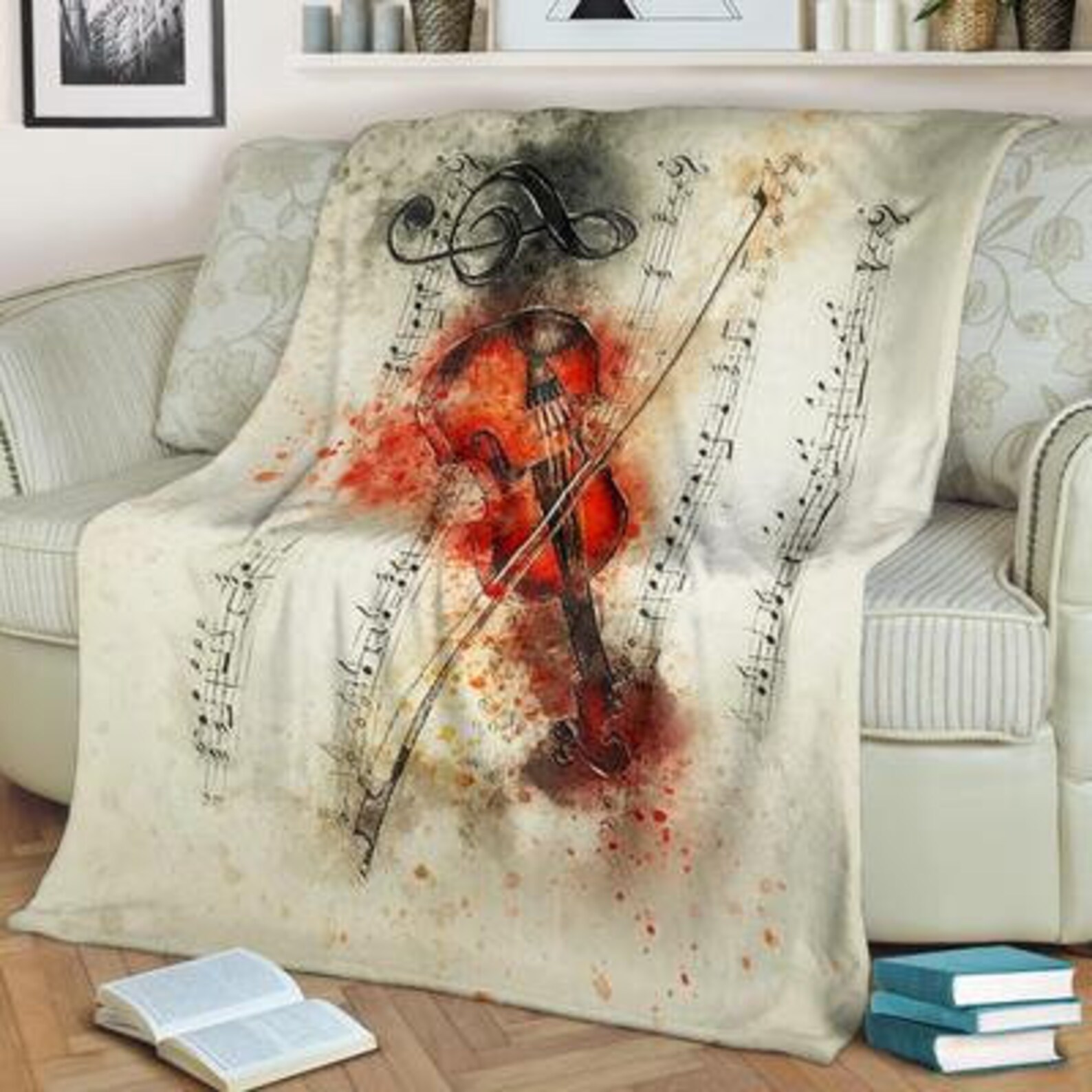 Violin Blanket / Fiddle Blanket / Violin Throw Blanket / Etsy