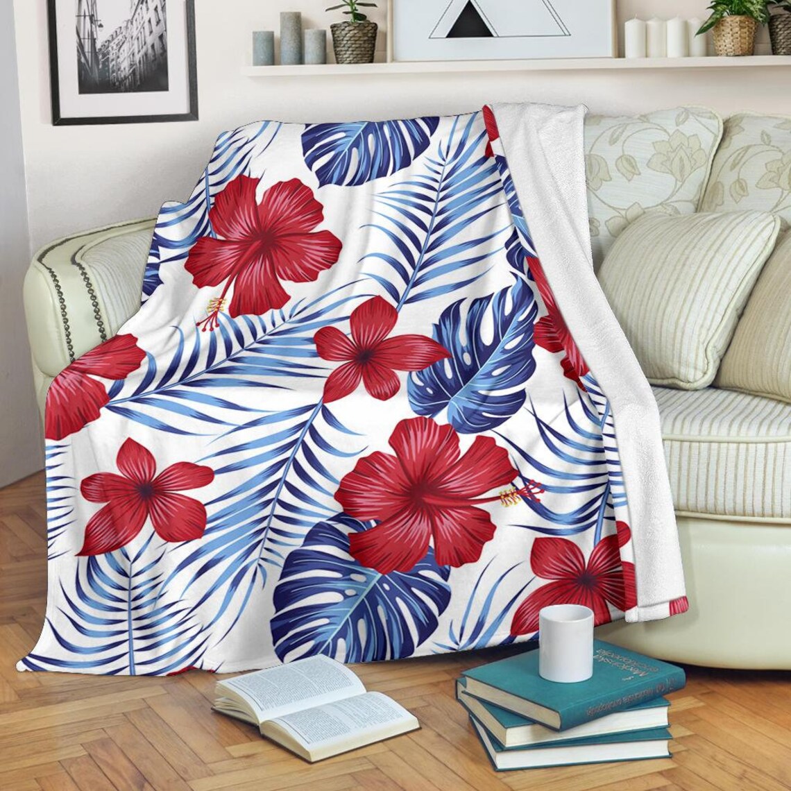 Tropical blanket / Colorful blanket / Exotic blanket / Fleece Etsy