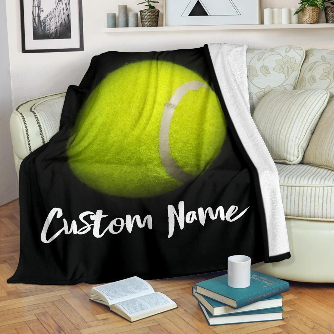 Tennis Custom Name Blanket / Tennis Throw Blanket / Tennis Fleece Blanket / Tennis Cozy Blanket