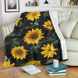 Sunflower Fleece Blanket: Soft Suede Polyester Throw