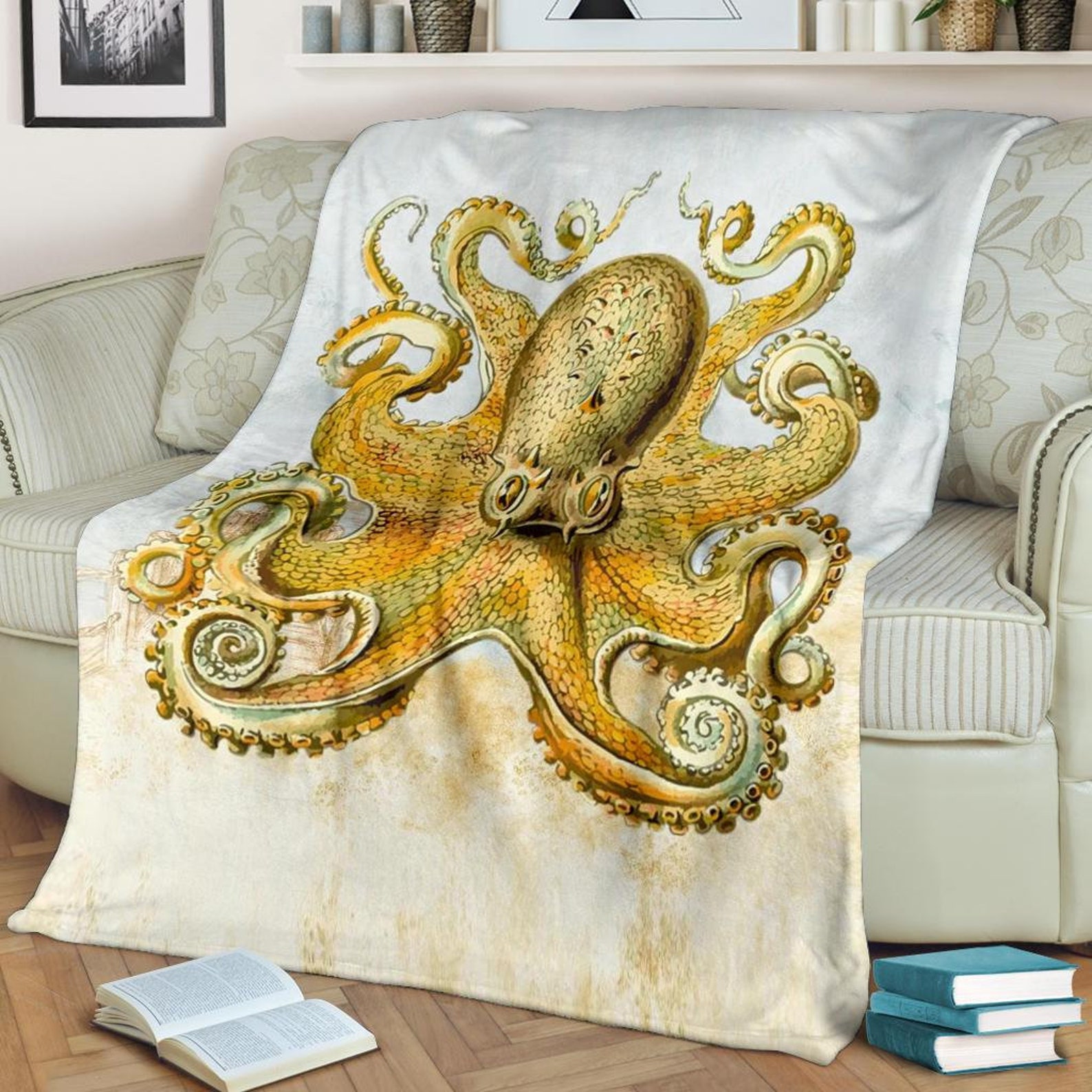 Octopus Blanket / Octopus Throw Blanket / Octopus Fleece Etsy