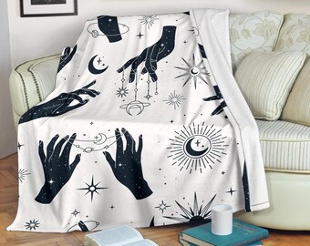 BlessLiving Halloween Blanket with Hoods Black Cat Yellow Moon Pattern Printed Throw Blanket for Bedroom Living Room, Youth 60x50 BlessLiving Halloween Blanket with Hoods Black Cat Yellow Moon Pattern Printed Throw Blanket for Bedroom Living Room, Youth 60x50