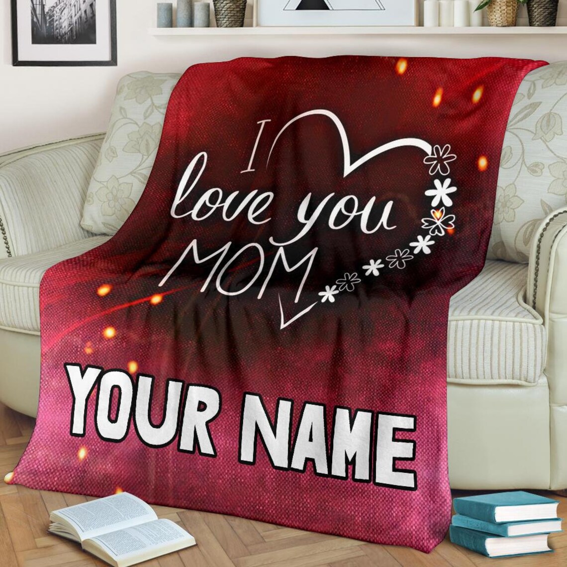 Mom Custom Name Blanket / Best Mom Throw Blanket / Greatest Etsy