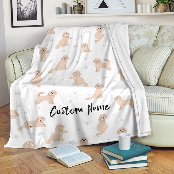 Custom Name Cavapoo Dog Blanket: Suede Polyester Micro Fleece