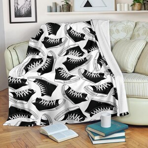 Sneakers Fleece Blanket: Cozy Suede Polyester Throw
