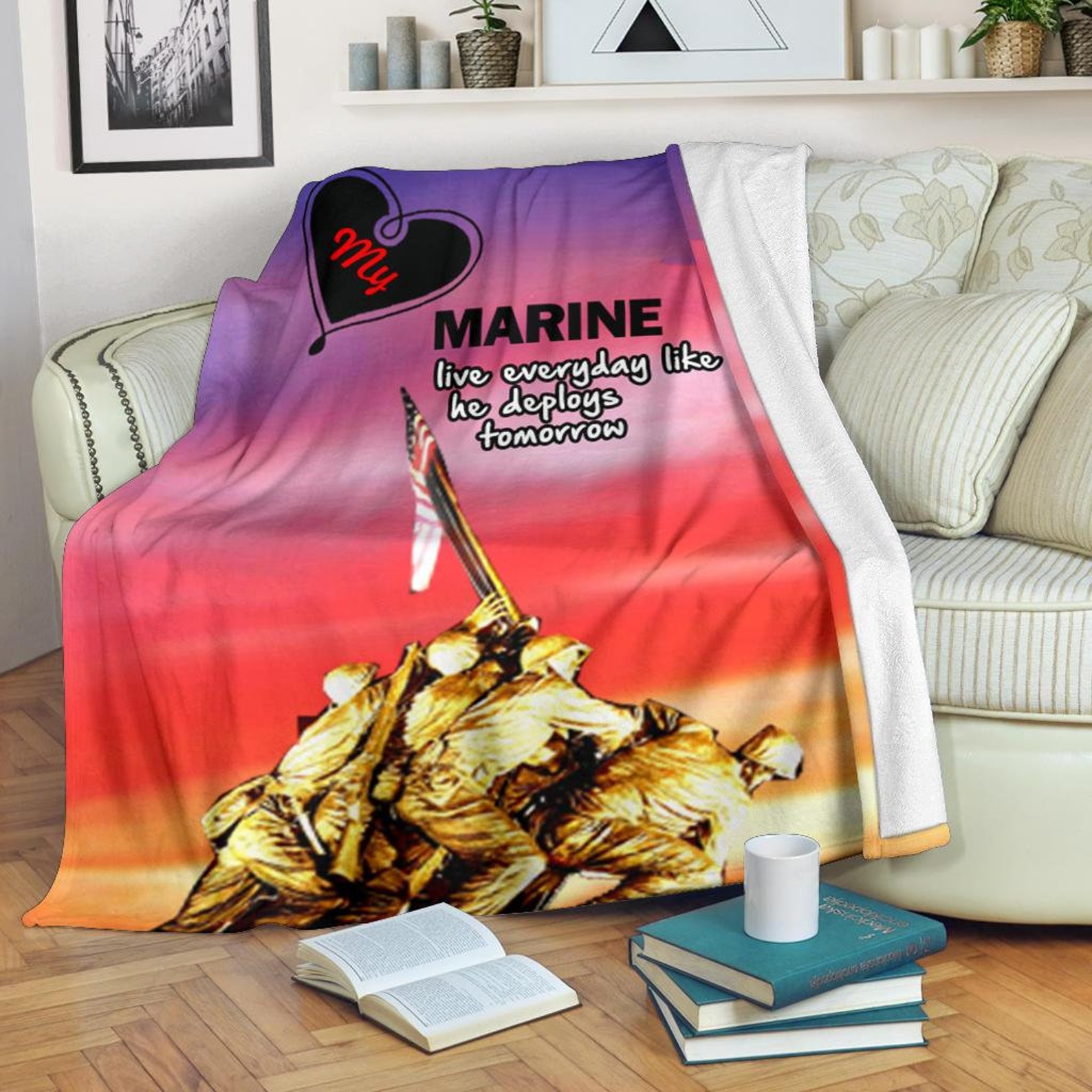 US Marines Blanket / US Marinesthrow Blanket / US Marines Etsy