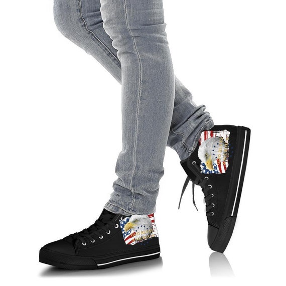 Native American Eagle Pattern Print Black Low Top Sneakers – GearFrost