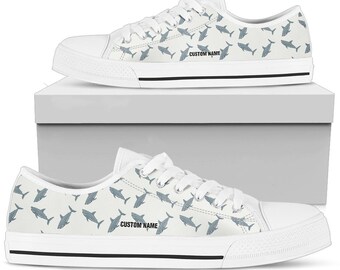 【DEARMINE】[250-280]Dear Shark Sole High Cut Sneakers Shark Custom Name Sneakers / Shark Low Top Shoes / Shark Low