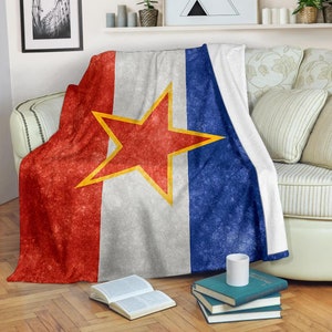 Yugoslavia Flag Blanket / Yugoslavia  Throw Blanket / Jugoslavija Fleece Blanket / SFRJ Flag / Yugoslavia Adult Kid Blanket /Yugoslavia Gift