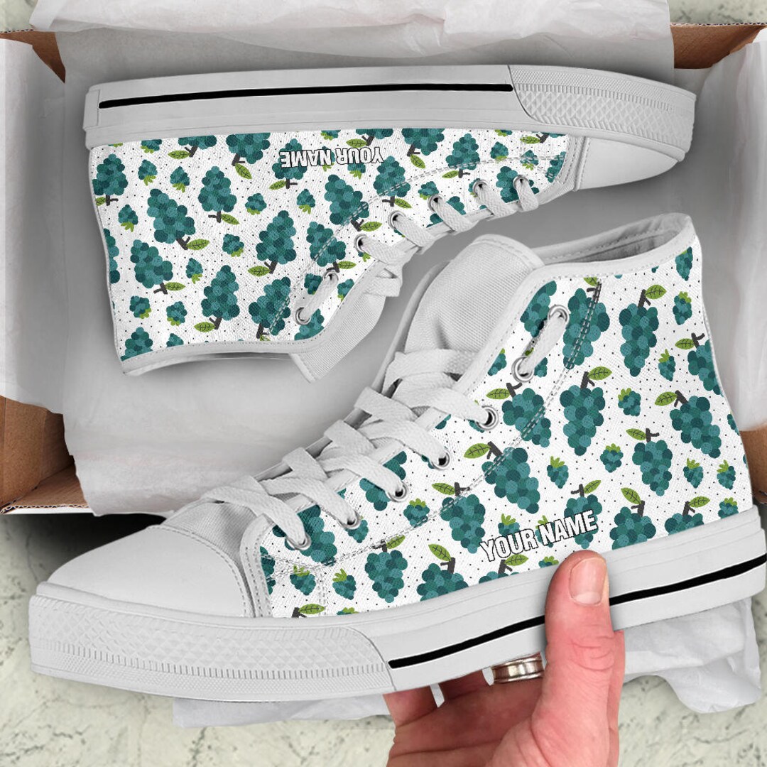 Grapes Print High Top Sneakers: Custom Name Trainers - Etsy
