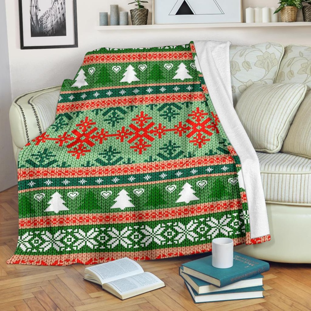 Ugly Christmas Blanket / Christmas Throw Blanket / Christmas Fleece