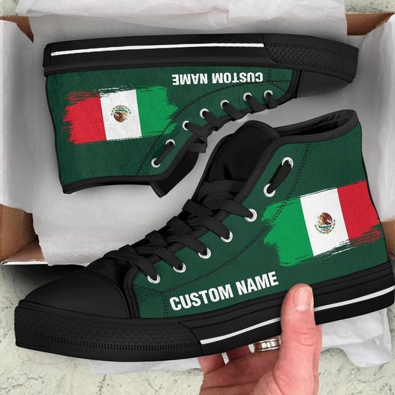Buy Mexican Custom Name High Top Shoes Mexico Print Online in India - Etsy