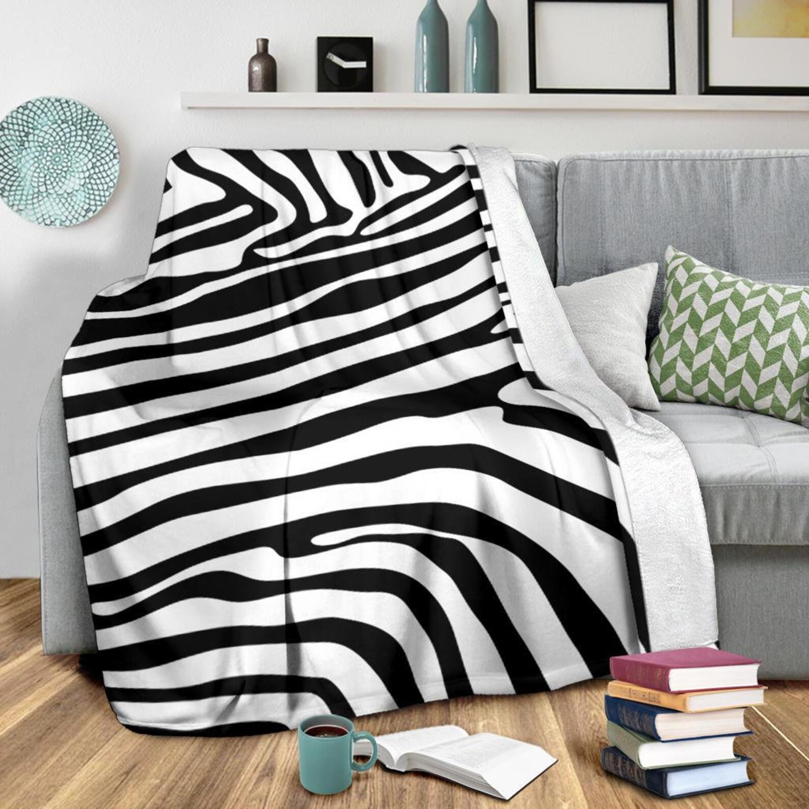 Zebra Blanket / Zebra Pattern Blanket / Animal Lover Blanket Etsy