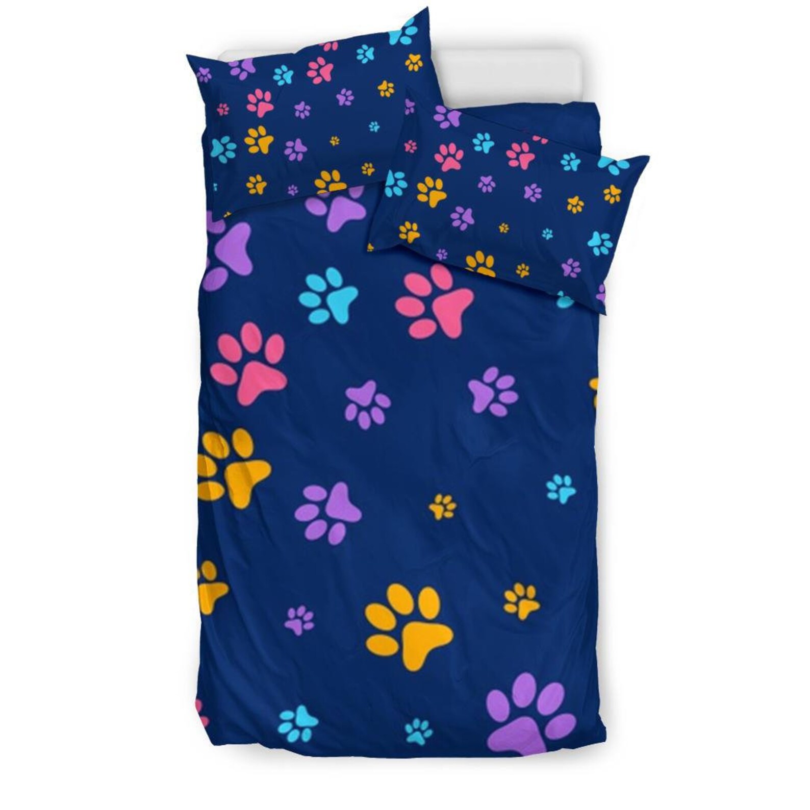 Paw Print Duvet Cover and Pillow Covers Paw Print Bedding Etsy UK