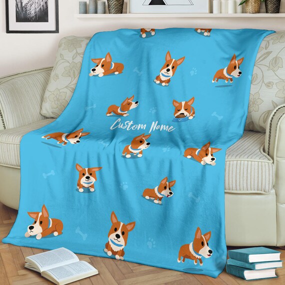 Welsh Corgi Custom Name Blanket Corgi Throw Blanket Corgi Fleece Blanket Corgi Cozy Blanket Corgi Adult Kid Blanket Corgi Gift Etsy