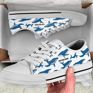 Whales Custom Name Low Top Sneakers: Whale Lover Gift