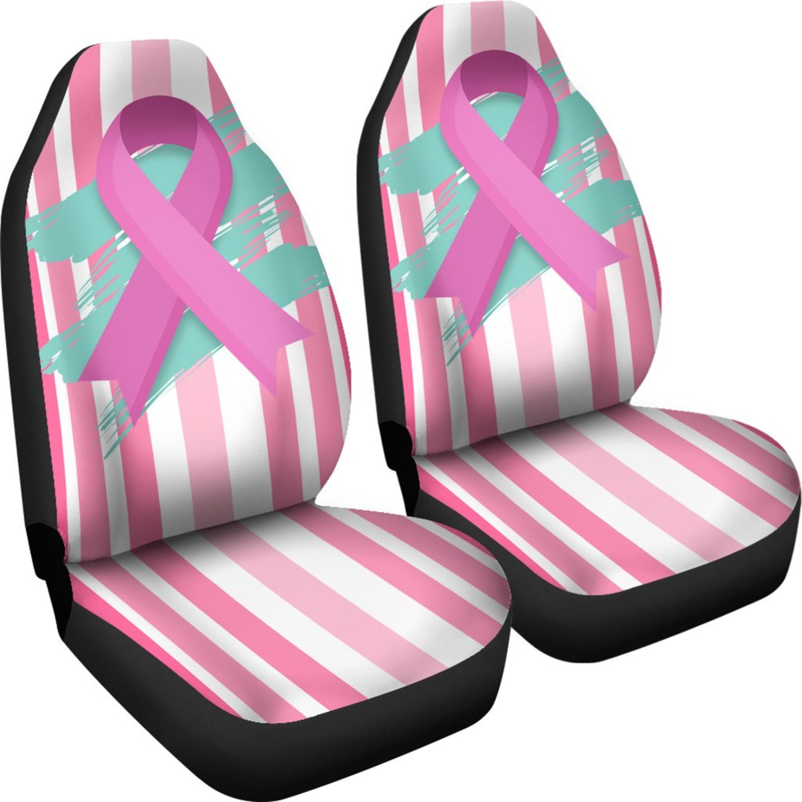 Breast Cancer Car Seat Covers Set Of 2 / Fight cancer with Etsy