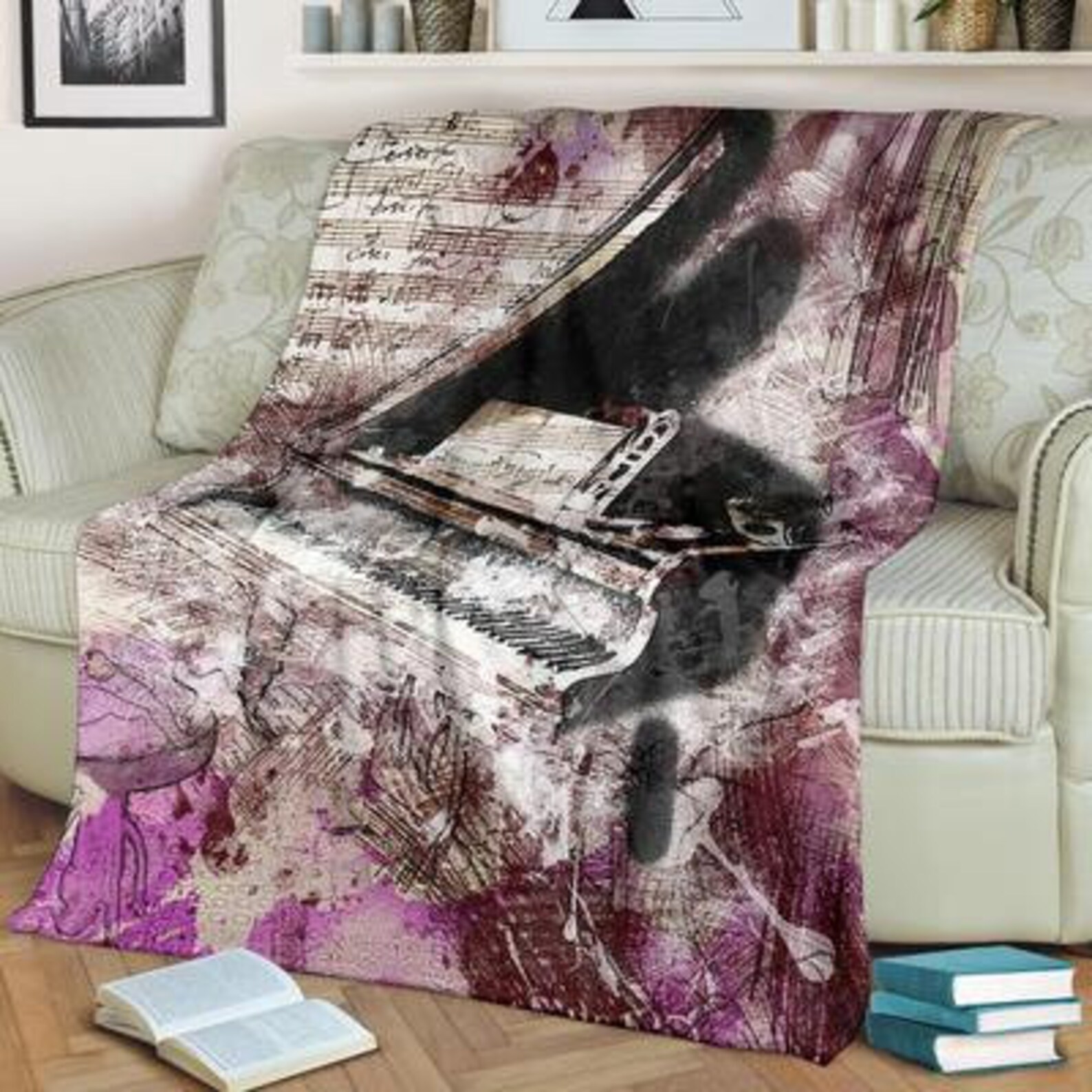 Piano Blanket / Piano Throw Blanket / Piano Fleece Blanket / Etsy