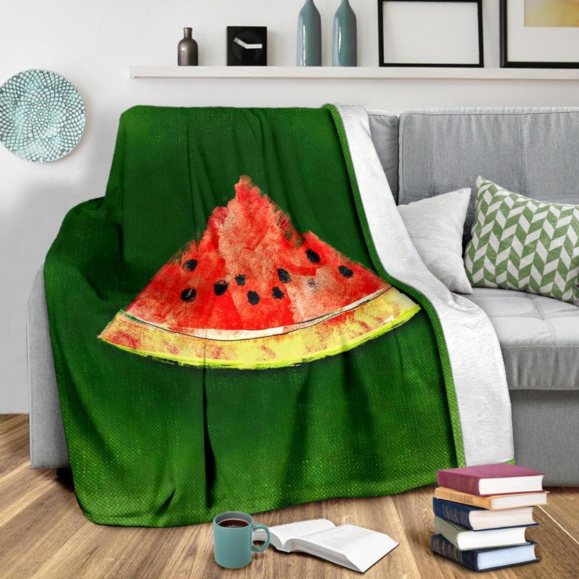 Watermelon Blanket / Watermelon Fleece Blanket / Watermelon Etsy