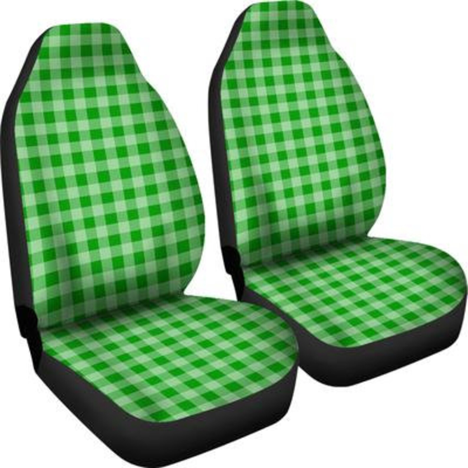 Green Plaid Car Seat Covers set of 2 / 2 Front Car Seat Etsy