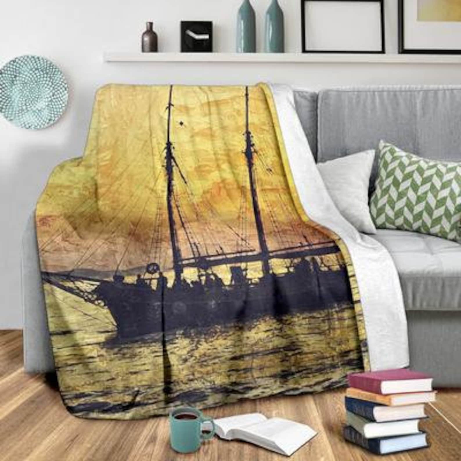 Sailing Blanket / Sailing Throw Blanket / Sailing Fleece Etsy