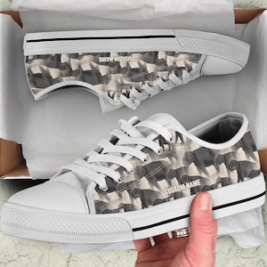 Elephant Custom Name Sneakers / Elephant Low Top Shoes / Elephant Low Top Sneakers / Elephant Custom Print Trainers Shoes / Elephant Gift