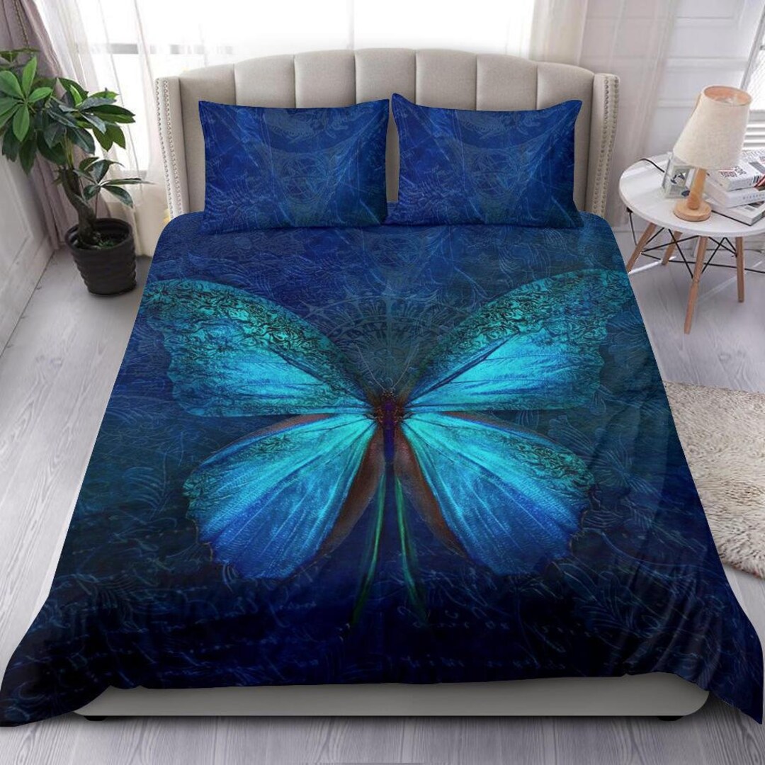 Butterfly Duvet Cover and Pillow Covers Butterfly Bedding Set Butterfly
