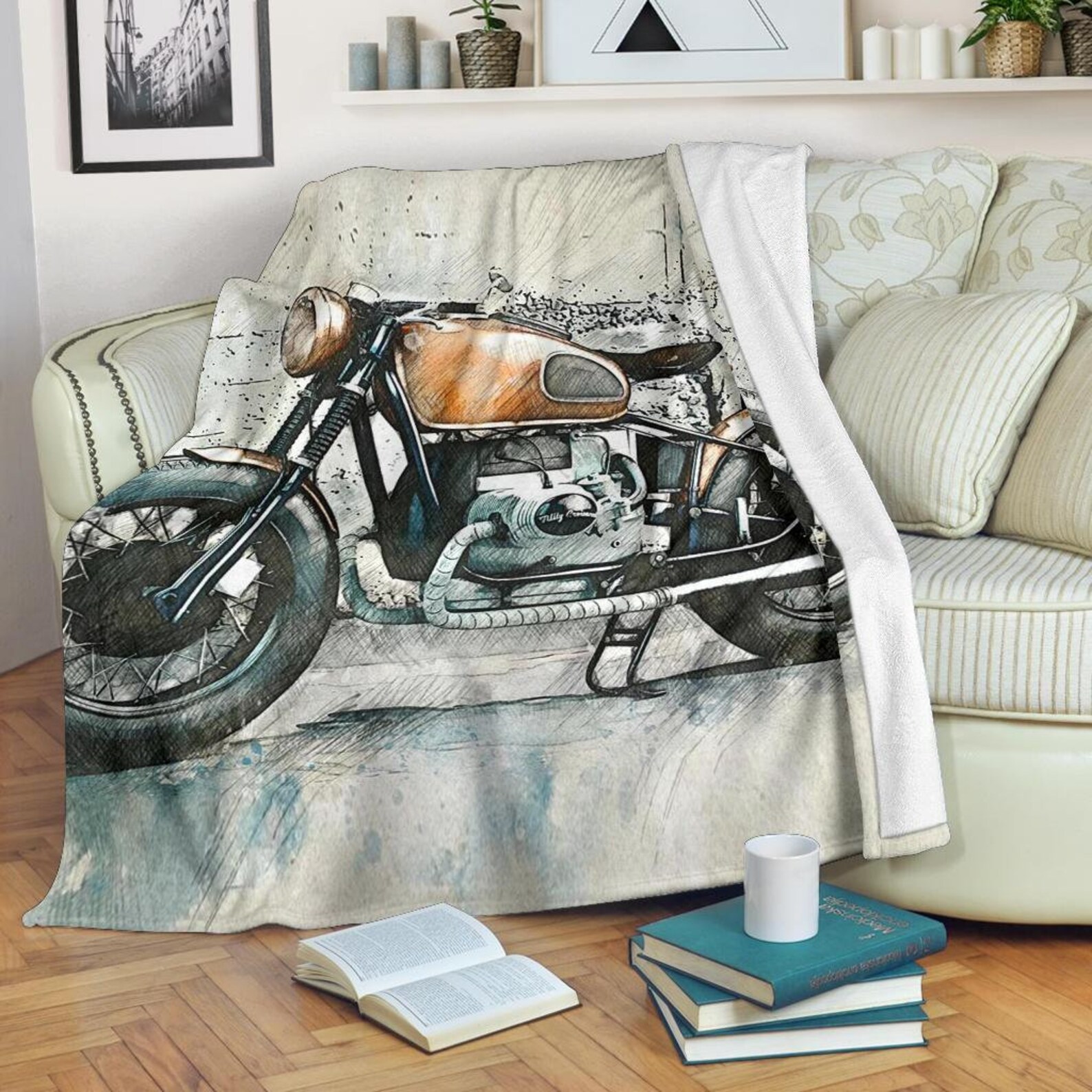 Motorcycle Blanket / Motorcycle Throw Blanket / Motorcycle Etsy