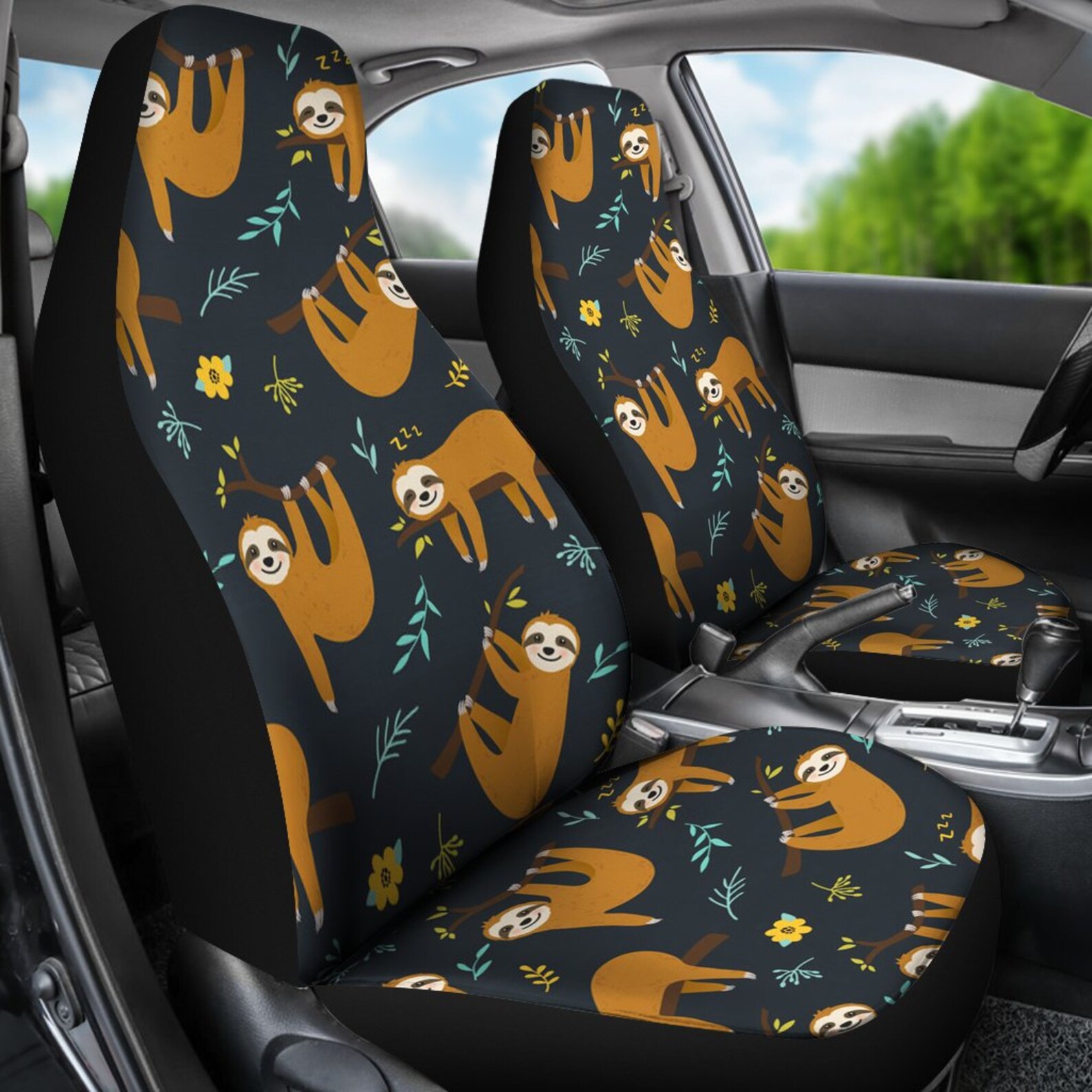 Sloth Car Seats set of 2 / Car Seat Covers set of 2 / 2 Etsy