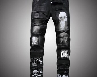 black ripped jeans mens
