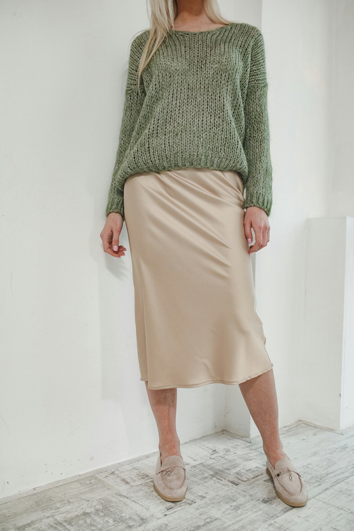 Bias cut midi skirt Silk skirt Satin skirt silk slip satin Etsy
