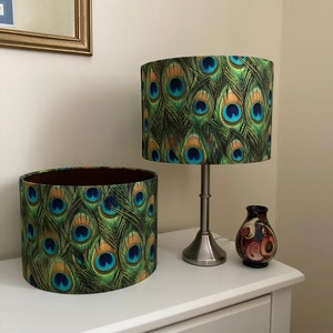 Peacock Feather, Handmade Lampshade