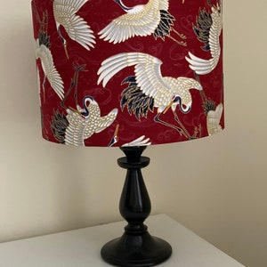 Cranes, Japanese Fabric - Handmade Lampshade image 2