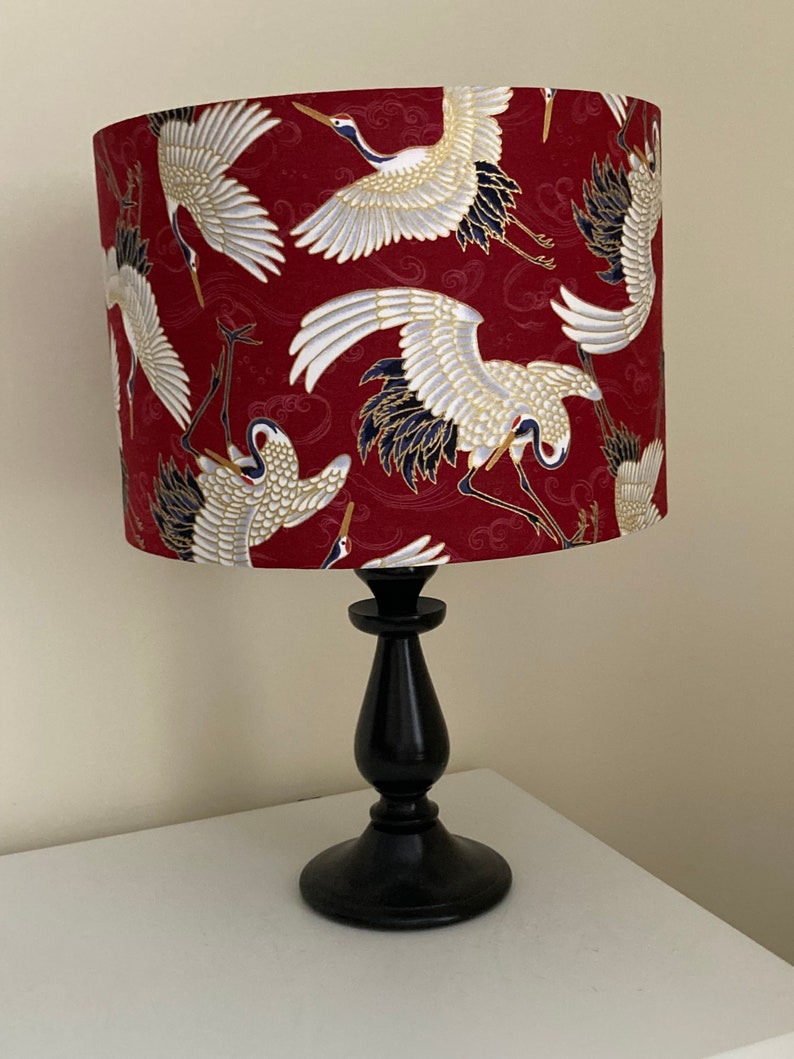 Cranes, Japanese Fabric - Handmade Lampshade image 2