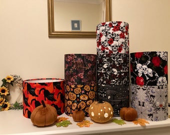 Halloween,  Pumpkins, Ghouls, Ghosts, Castles, Bats  Lampshades -