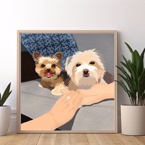 Custom Pet Cartoon Portrait, Detailed Photo, Vector Art, Custom Animal Digital Art, Personalized Pet Portrait Gift