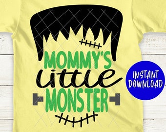 Mommy's Little Monster Halloween SVG, So Franken Cute (Digital Download)