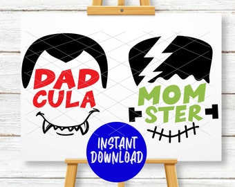 Dadcula Momster SVG, Funny Halloween Family Design (Digital Download)