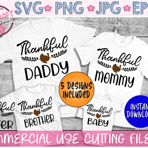 Thankful Family BUNDLE svg, Thankful Family svg, Thankful Family Shirts SVG, Thanksgiving Family SVG, Thanksgiving Sibling svg, Thankful svg