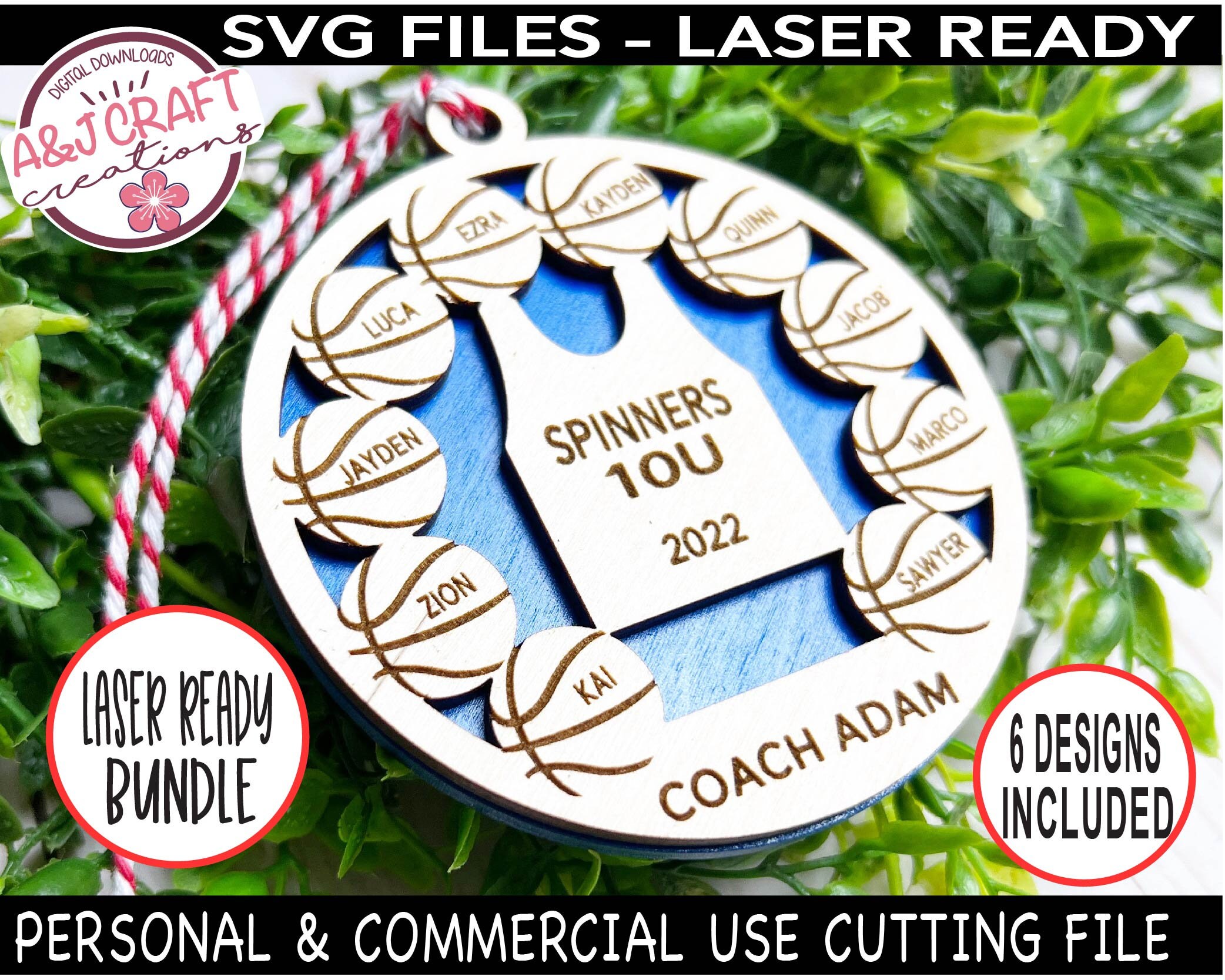 Basketball Team Ornament SVG Bundle Coach Ornament Svg Etsy