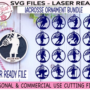 Lacrosse Ornament SVG Bundle, Girls Lacrosse Ornament svg, Lacrosse Laser File svg, Sports Ornaments svg, Laser Ornament svg, Laser Ready