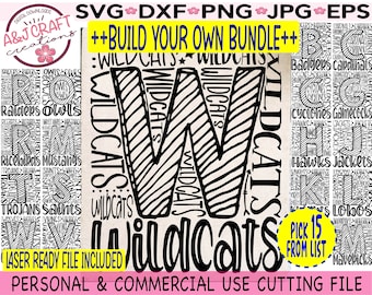School Mascot SVG, Build your own BUNDLE, School Spirit svg, School Spirit Shirts svg, School Mascot Sublimation, Spirit Wear Designs