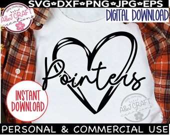 Pointers heart SVG, Pointers Football, Pointers Typography svg, Pointers Team Mascot svg, Pointers Volleyball svg, Pointers cheer svg, Coach