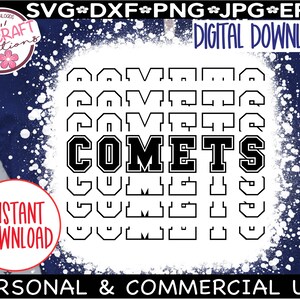 Comets Svg, Comets Football SVG, Comets Mascot svg, Comets School Spirit, Comets Football png, High School Football svg, Comets Spirit Wear