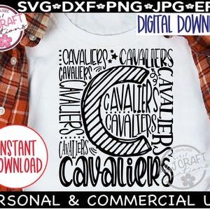 Cavaliers Typography SVG, Cavaliers Basketball, Cavaliers School Mascot, Teacher Shirt, Cavaliers Cheer, Cavaliers Football, Cavaliers Coach
