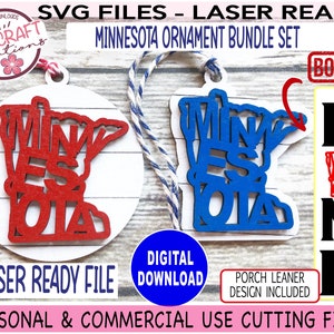 Minnesota Ornament SVG BUNDLE, Laser Ready File, Minnesota word art svg, Minnesota State Ornament, Minnesota svg, Minnesota Ornament