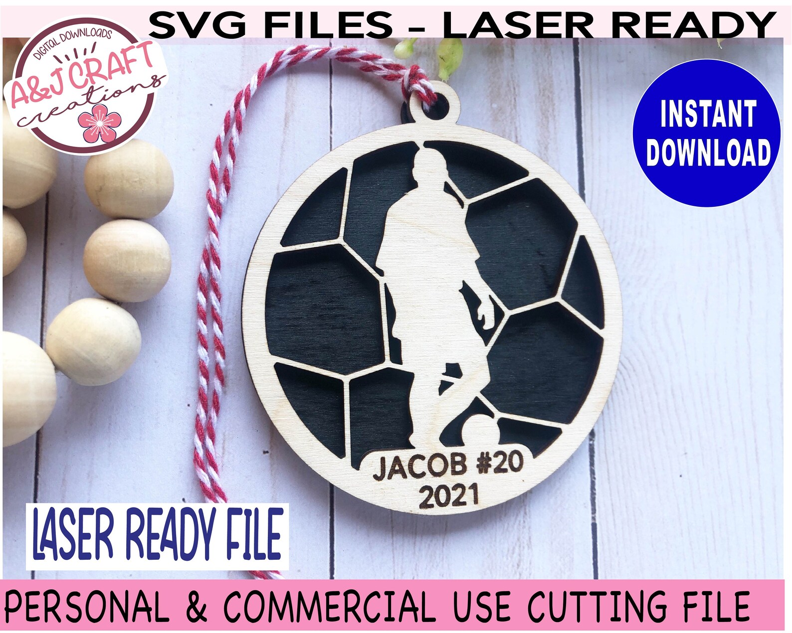 SOCCER Ornament Bundle SVG Sports Ornaments Svg Laser Ready Etsy