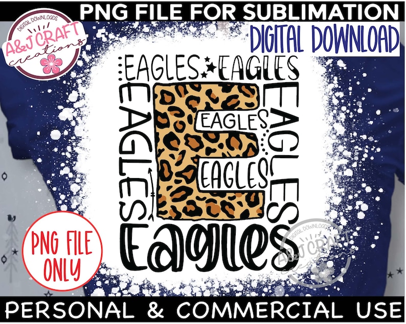 EAGLES Leopard Print PNG, Eagles Sublimation Design, Eagles Football png, tipografia png, Eagles Volleyball, Eagles Cheer png, Eagles Mascot imagem 7
